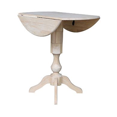 International Concepts Round Dual Drop Leaf Pedestal Table