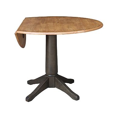 International Concepts Round Dual Drop Leaf Pedestal Table