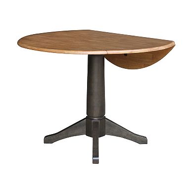 International Concepts Round Dual Drop Leaf Pedestal Table