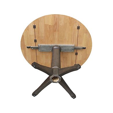 International Concepts Round Dual Drop Leaf Pedestal Table
