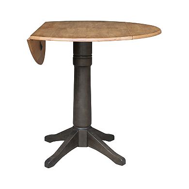International Concepts Round Dual Drop Leaf Pedestal Table