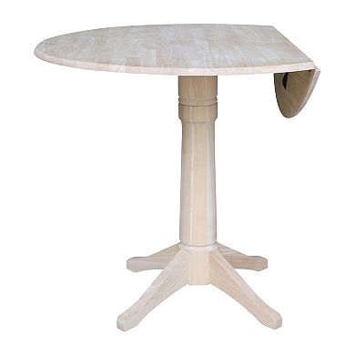 International Concepts Round Dual Drop Leaf Pedestal Table