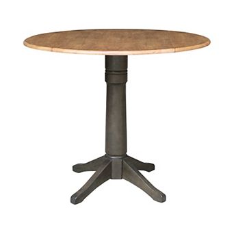 International Concepts 36.3 in Round Dual Drop Leaf Pedestal Table