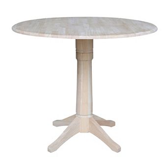 International Concepts 36.3 in Round Dual Drop Leaf Pedestal Table