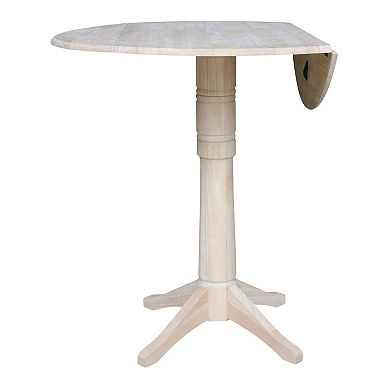 International Concepts Round Dual Drop Leaf Pedestal Table