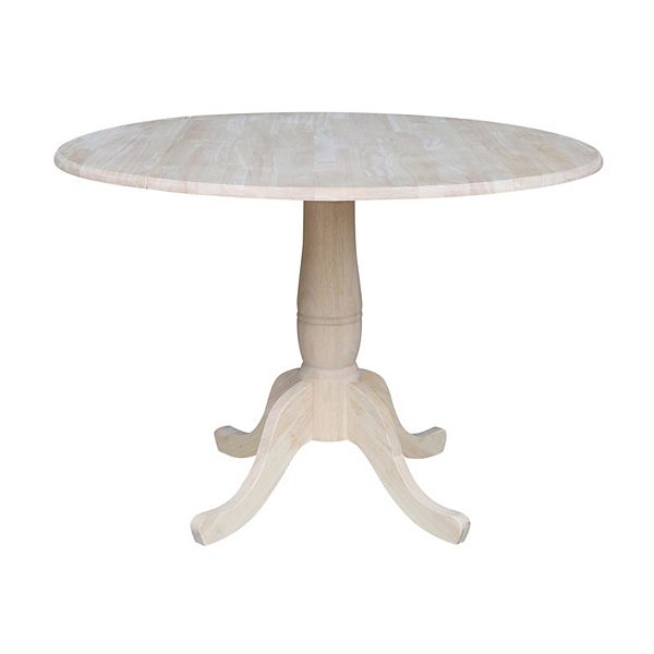 International Concepts Round Dual Drop Leaf Pedestal Table