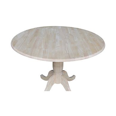 International Concepts Round Dual Drop Leaf Pedestal Table