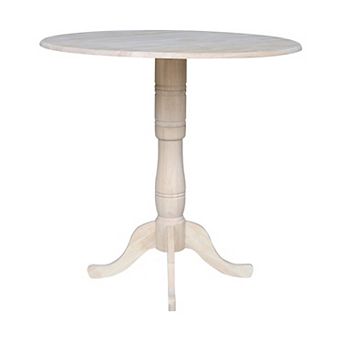 International Concepts Round Dual Drop Leaf Pedestal Table