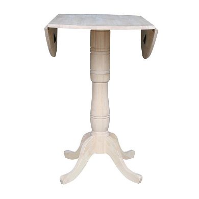 International Concepts Round Dual Drop Leaf Pedestal Table