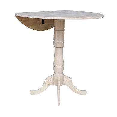 International Concepts Round Dual Drop Leaf Pedestal Table