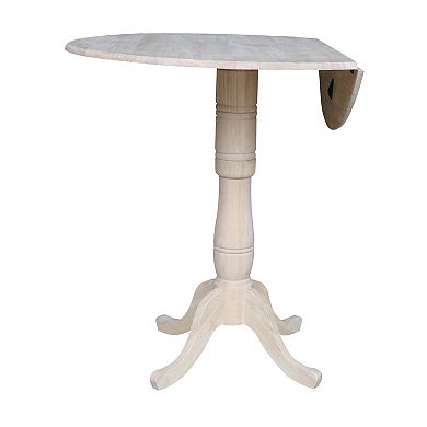 International Concepts Round Dual Drop Leaf Pedestal Table