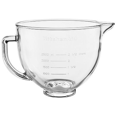 KitchenAid® 5 Quart Tilt-Head Glass Bowl with Measurement Markings & Lid - KSM5GB