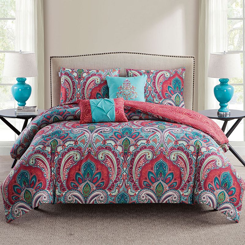 VCNY Home Casa Re`al Reversible Comforter Set, Multicolor, Twin XL