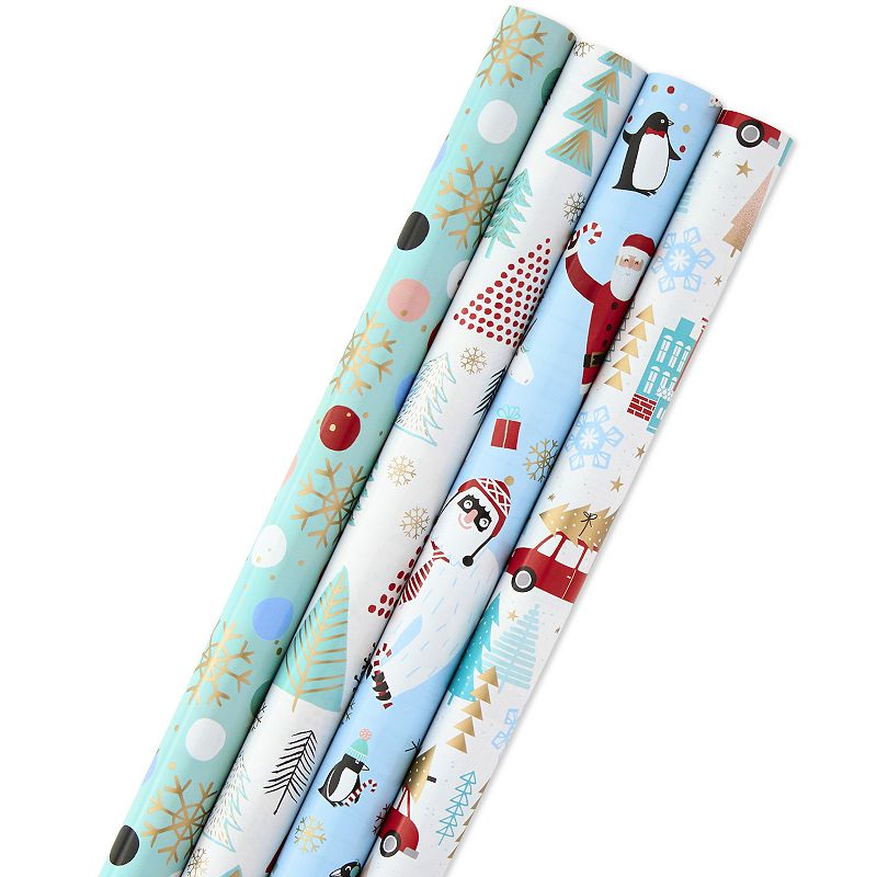 Hallmark Christmas Quirky Trend Wrapping Paper Bundle (4-Pack)