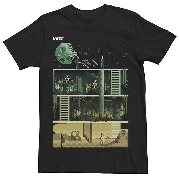 Men's Star Wars Return Of The Jedi 8-Bit Battle Scene Tee