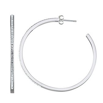 Chrystina Crystal Round Hoop Earrings