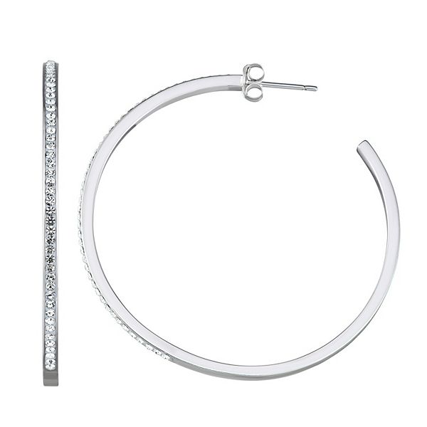 Silver-Toned Circular Hoop Earrings