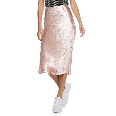 Juniors SO Satin Midi Skirt