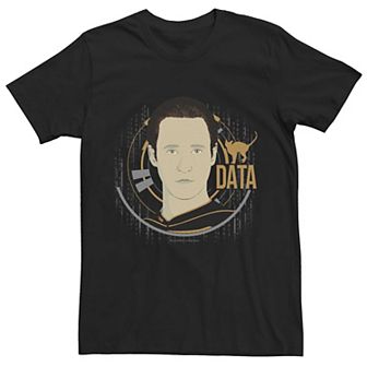 Men's Star Trek Data Head Shot Portrait Logo Tee