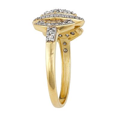 10k Gold 1/2 Carat TW Diamond Halo Ring