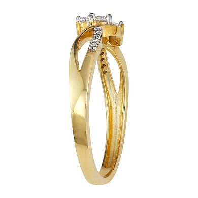10k Gold 1/5 Carat TW Diamond Twist Ring