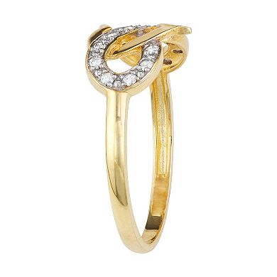 10k Gold 1/7 Carat TW Diamond Heart Infinity Ring