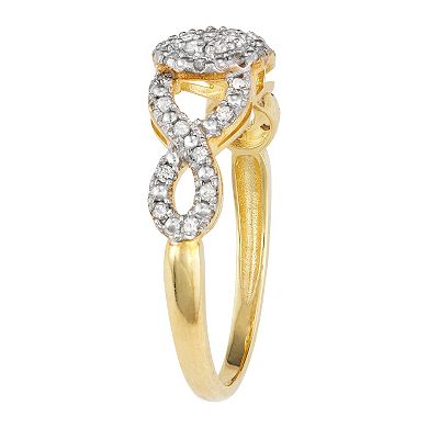 10k Gold 1/5 Carat TW Diamond Cluster Ring