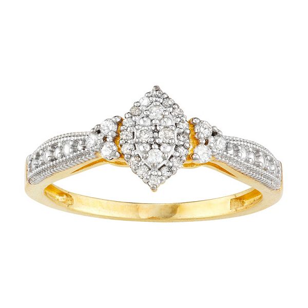 Tiara 10k Gold 1/5 Carat TW Diamond Marquise Ring