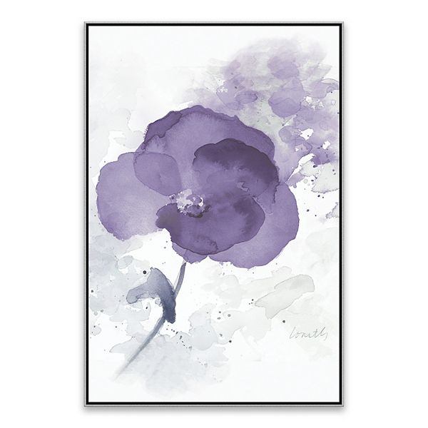 Artissimo Translucent Purple Poppy I Canvas Wall Art