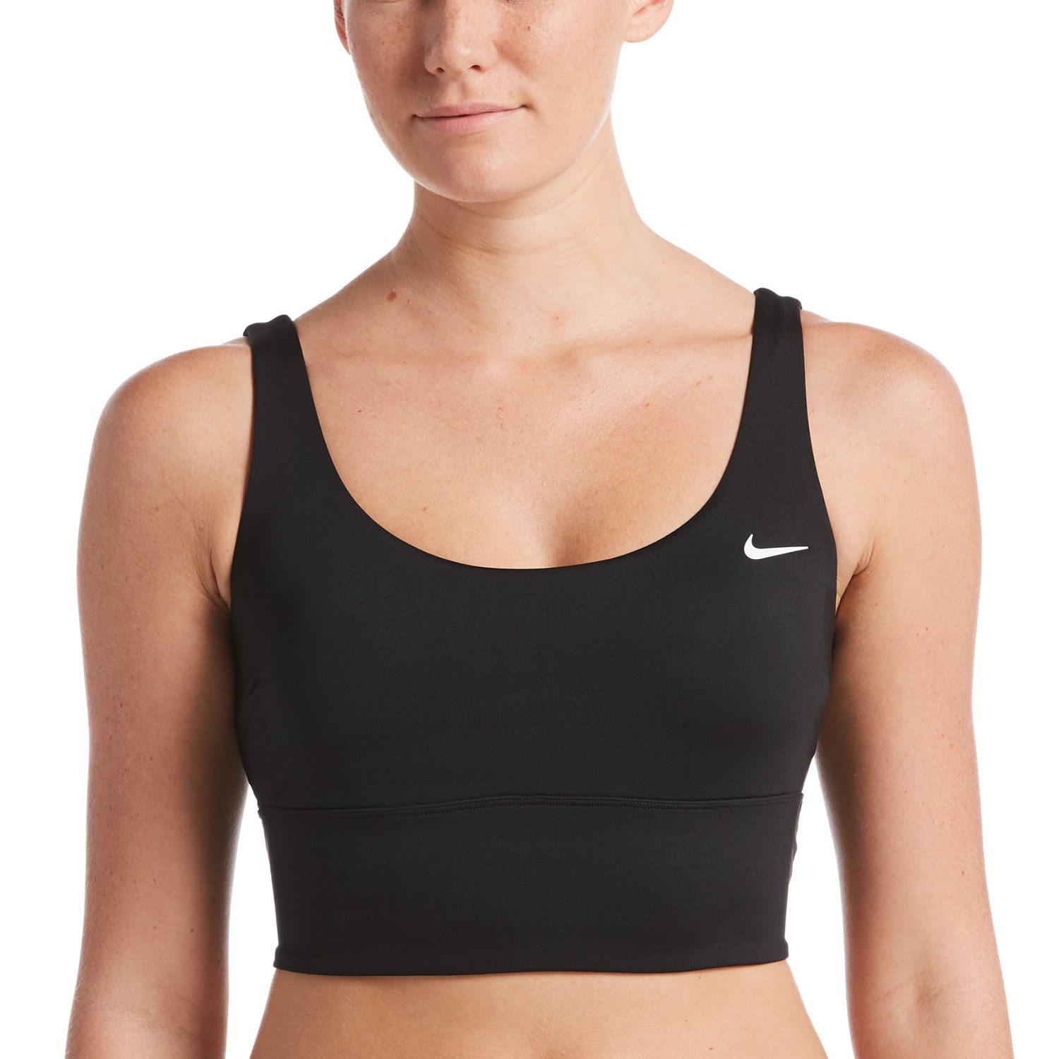 nike women's essential scoop neck midkini swim top