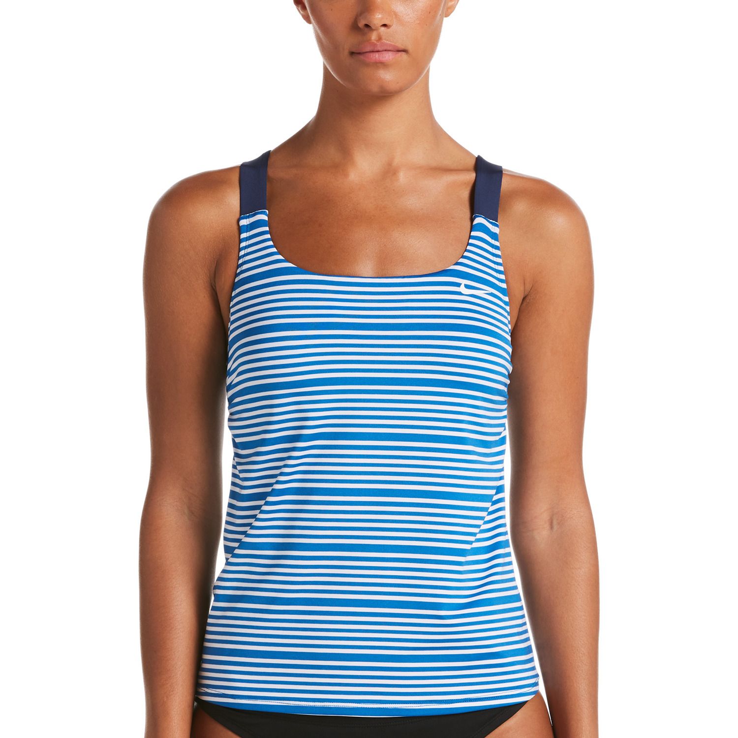 nike striped tankini top