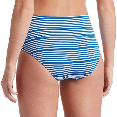 Women's Nike Striped High Waisted Bikini Bottoms