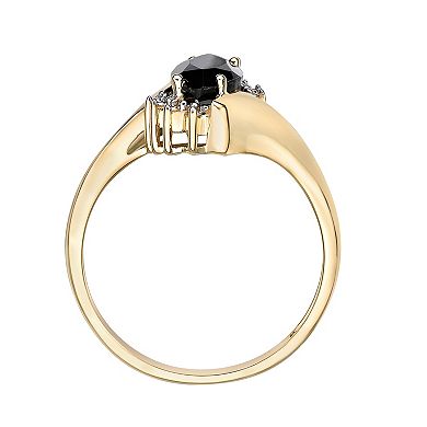 Gemminded 10k Gold Onyx & Diamond Accent Bypass Ring