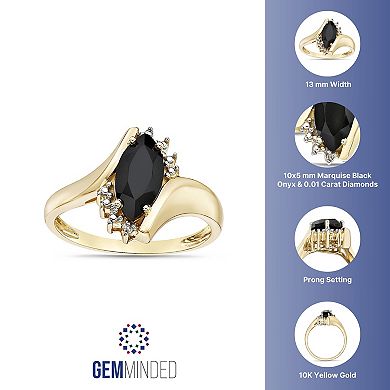 Gemminded 10k Gold Onyx & Diamond Accent Bypass Ring