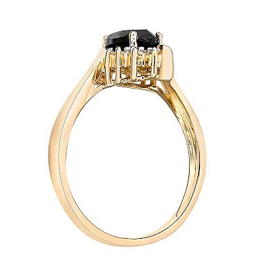 Gemminded 10k Gold Onyx & Diamond Accent Bypass Ring
