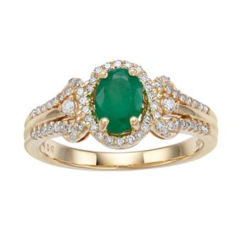 Gemminded 10k Gold Emerald & 1/4 Carat T.W. Diamond Ring