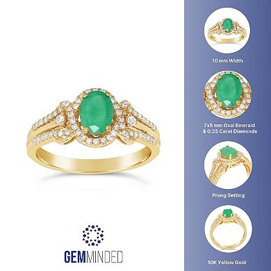 Gemminded 10k Gold Emerald & 1/4 Carat T.W. Diamond Ring