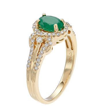 Gemminded 10k Gold Emerald & 1/4 Carat T.W. Diamond Ring