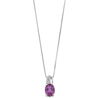 Gemminded Sterling Silver Lab-Created Alexandrite & White Topaz Pendant