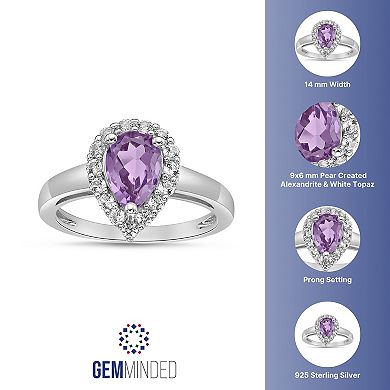 Gemminded Sterling Silver Lab-Created Alexandrite & White Topaz Ring