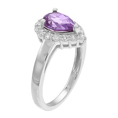 Gemminded Sterling Silver Lab-Created Alexandrite & White Topaz Ring