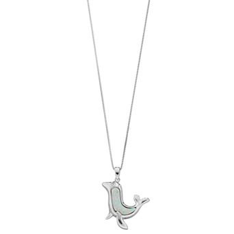 Gemminded Sterling Silver Lab-Created Opal & Diamond Accent Sea Lion Pendant