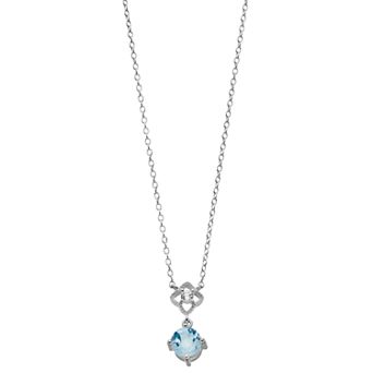Gemminded Sterling Silver Blue & White Topaz Pendant