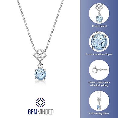 Gemminded Sterling Silver Blue & White Topaz Pendant