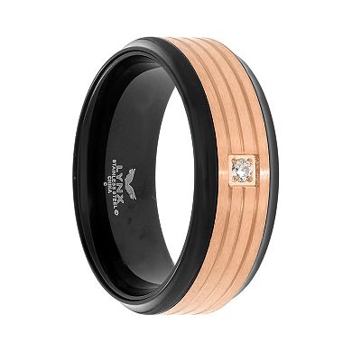 Men's LYNX Two Tone Stainless Steel Cubic Zirconia Ring