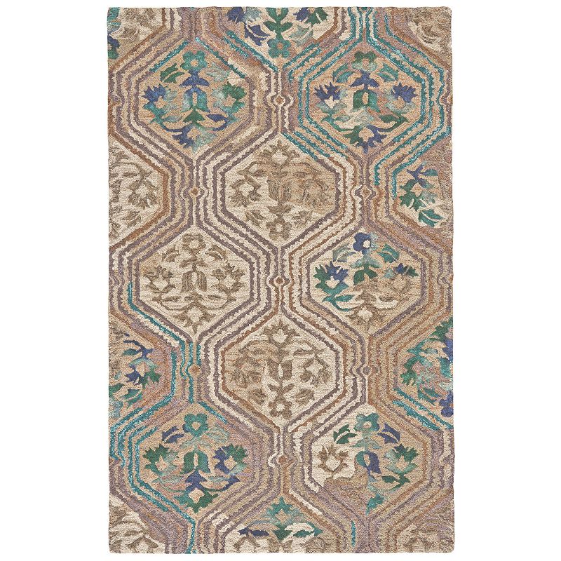 Weave & Wander Amreli Rug, Green, 5X8 Ft