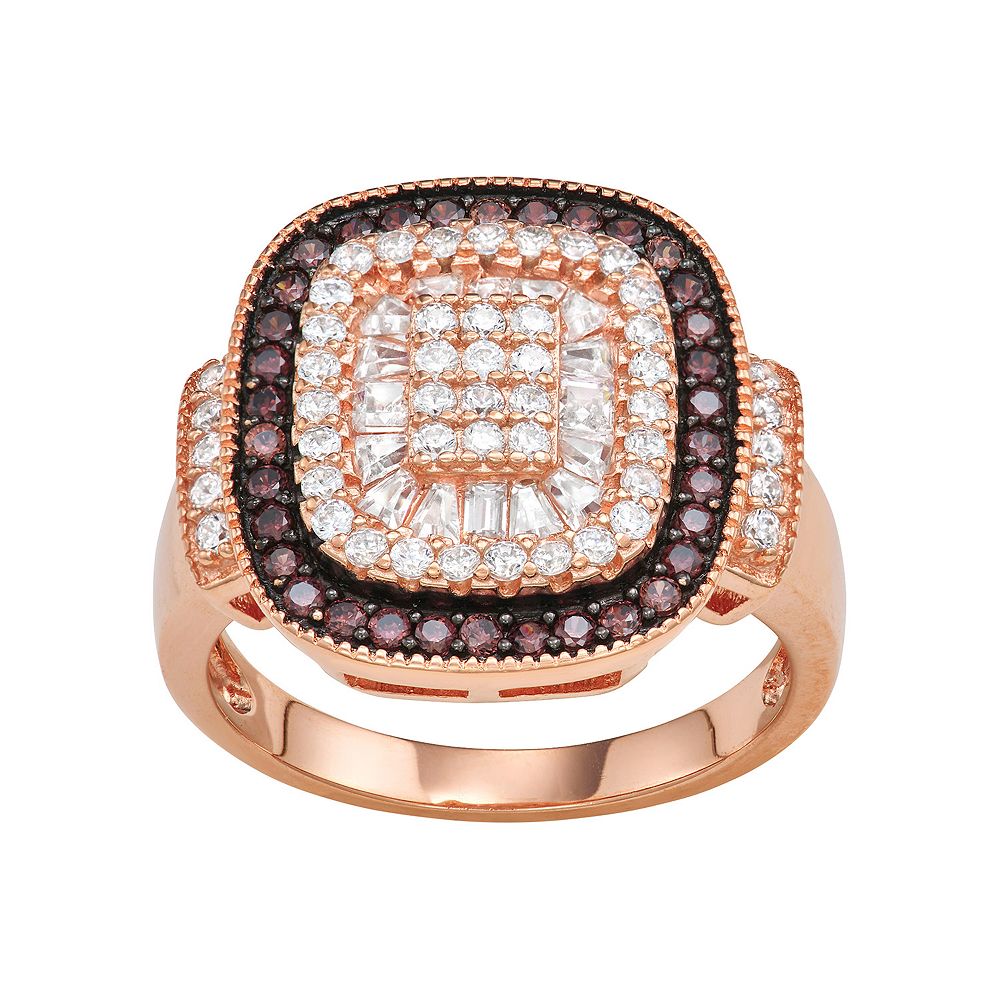Designs by Gioelli 14k Rose Gold Plated Silver Mocha Cubic