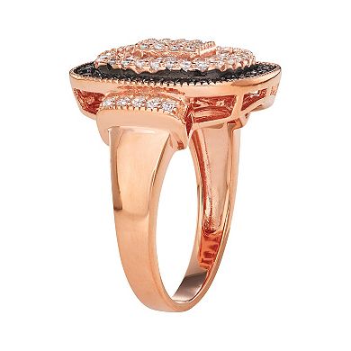 14k Rose Gold Plated Silver Mocha Cubic Zirconia Ring