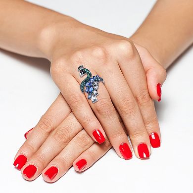 Sterling Silver Cubic Zirconia Peacock Ring