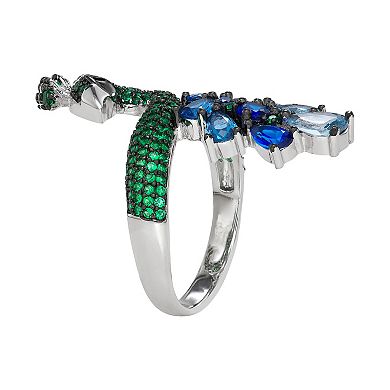 Sterling Silver Cubic Zirconia Peacock Ring